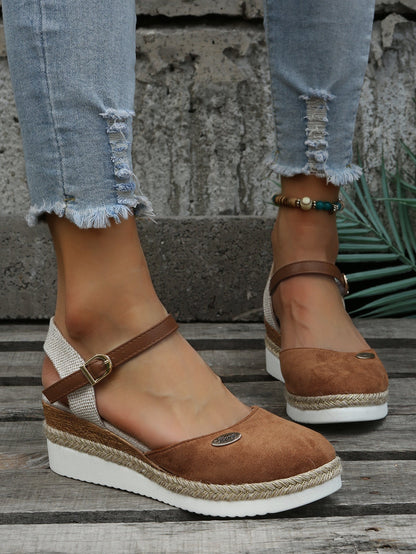 Casual Women's Espadrille Flat Sandals with Ankle Strap