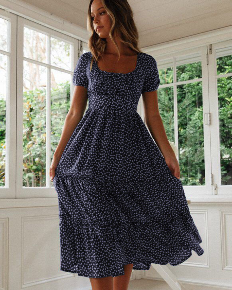 Beautiful Flower Midi Summer Dress