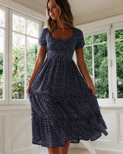 Beautiful Flower Midi Summer Dress