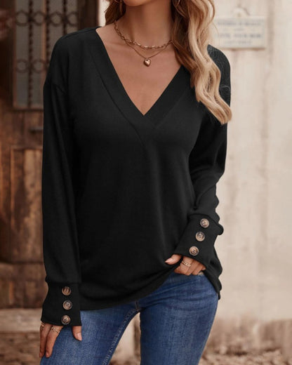 Elegant Women's V Neck Shirt
