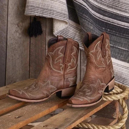 Stylish Western Embroidered Boots for Women
