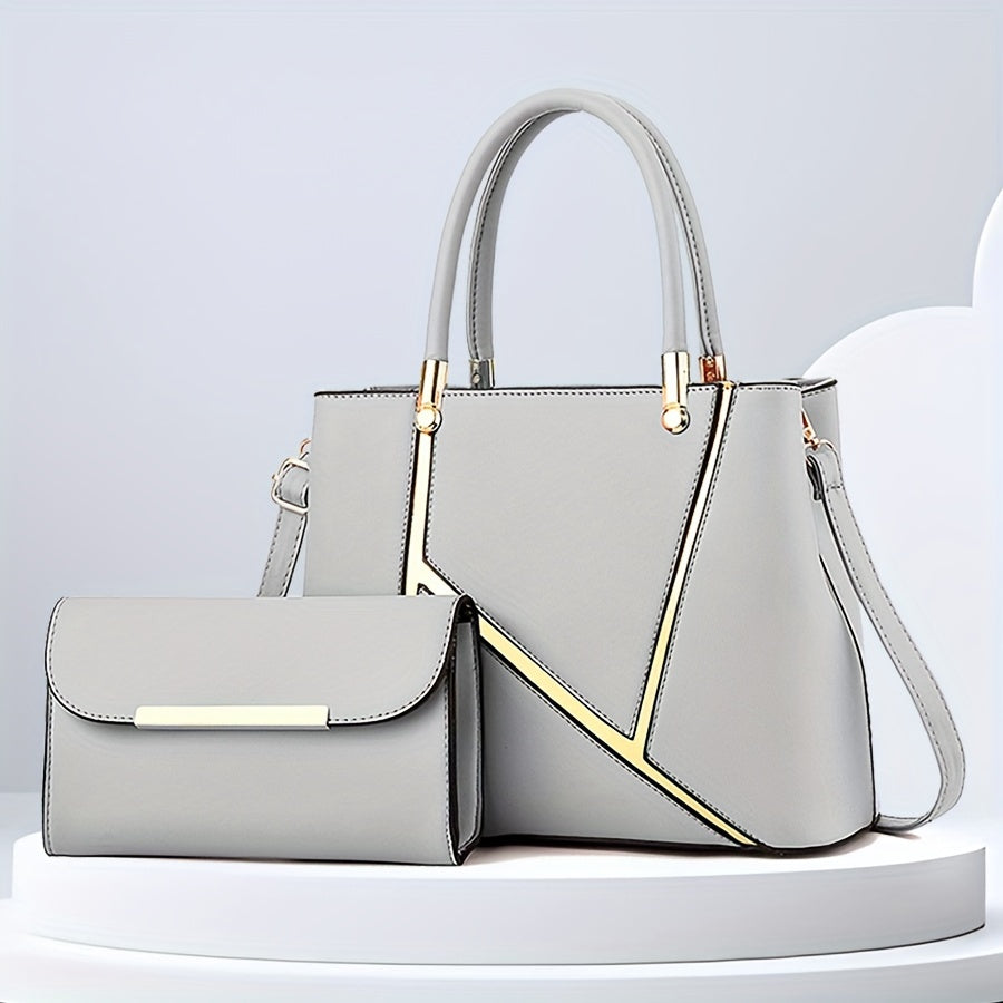 Fashionable 2-In-1 Tote And Clutch Bag Set