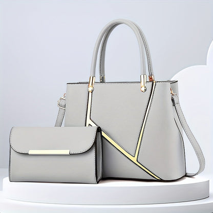 Fashionable 2-In-1 Tote And Clutch Bag Set