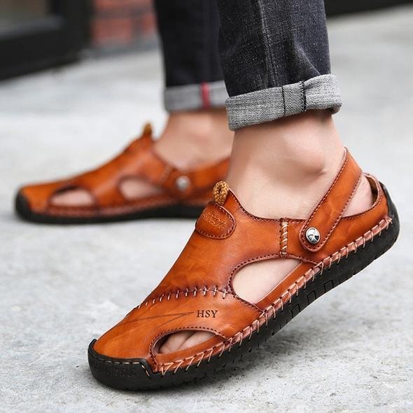 Men's Classic Leather Flip Flop Sandals - ModishWorld