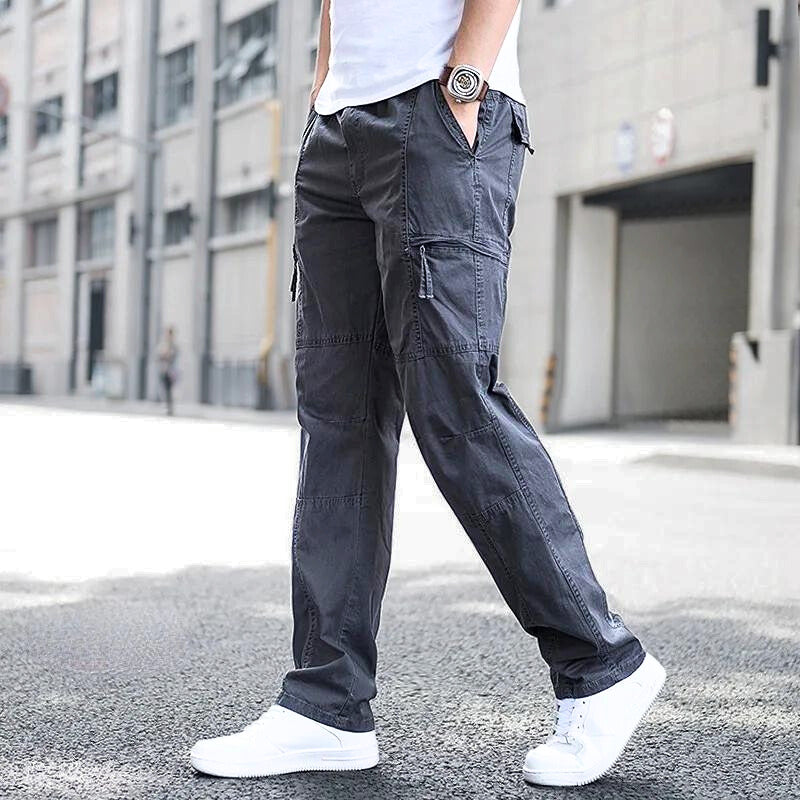 Men's Straight Fit Work Pants with Side Pockets