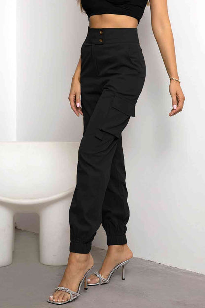 Women's Comfortable High Waist Cargo Pants - ModishWorld