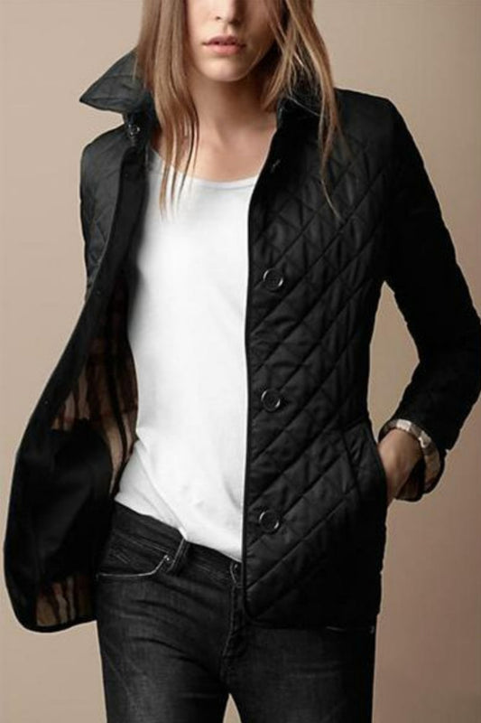 Women's Comfortable Puffy Coat Button Front - ModishWorld
