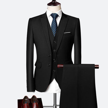 Classic Tailored 3-Piece Groom Suit Set for Men