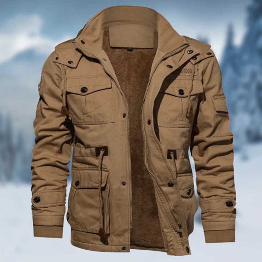Warm Outdoor Men's Parka with Multiple Pockets - ModishWorld
