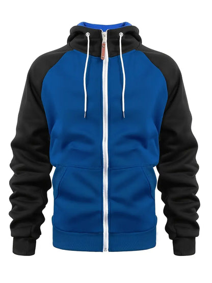 Relaxed Fit Mens Zip Up Hooded Jacket
