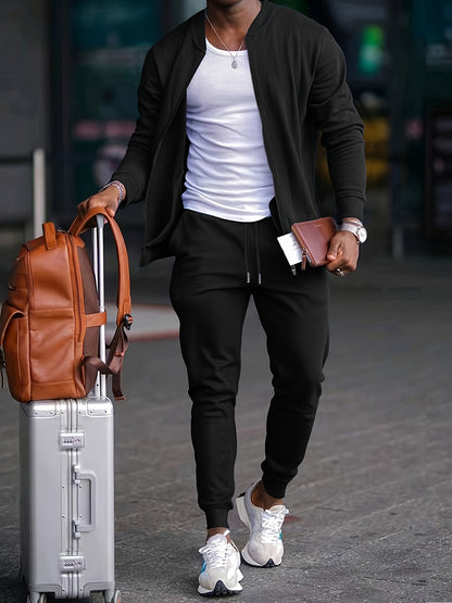 Men's Athletic Jogger Suit - Zip Jacket and Sweatpants - ModishWorld