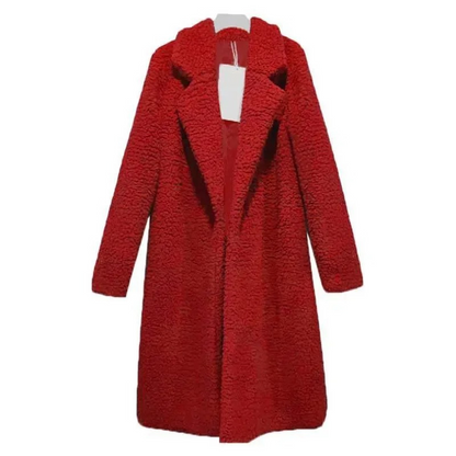 Soft Women's Notch Collar Fuzzy Coat