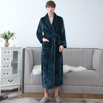 Soft Plush Bathrobe with Hooded Collar