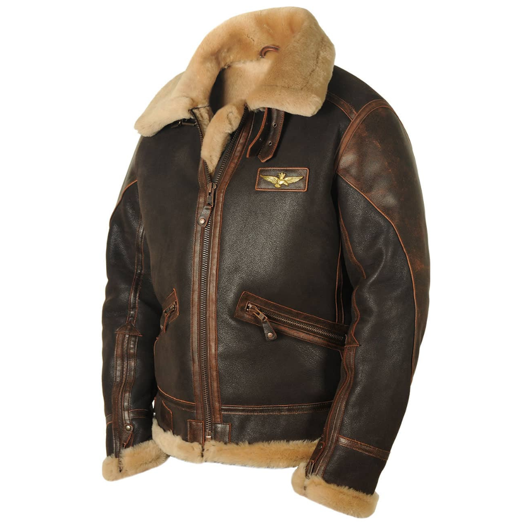 Faux Fur Lined Mens Leather Biker Jacket - ModishWorld