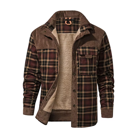 Warm Fleece Lined Plaid Jacket - Modish World