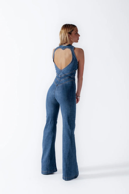 Classic Women's Blue Jeans Jumpsuit - Modish World