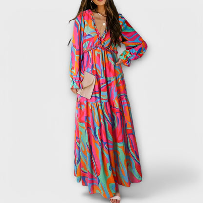 Beautiful Floral Long Evening Dress