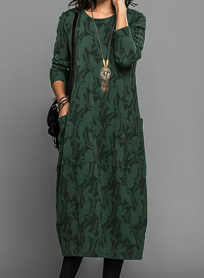 Elegant Women's Flowy Maxi Dress with Long Sleeves - ModishWorld