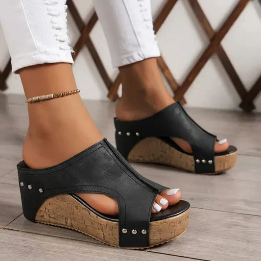 Comfortable High Heel Wedge Sandals for Women - ModishWorld