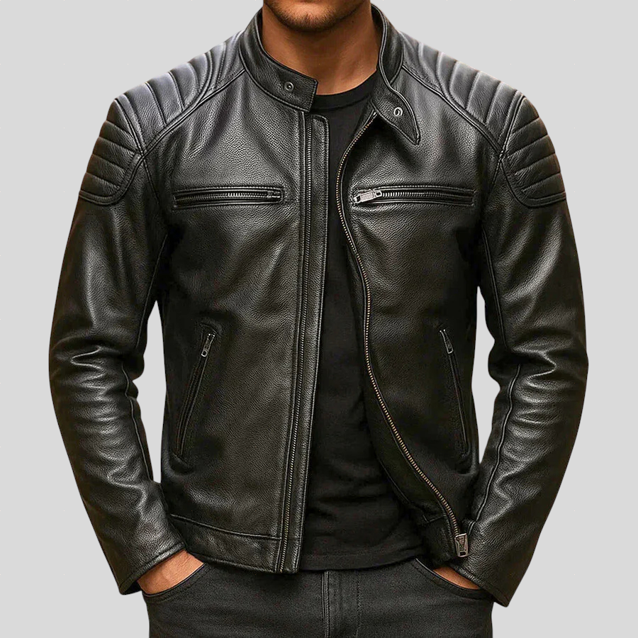 Authentic Leather Biker Jacket - Classic Style, Durable Material