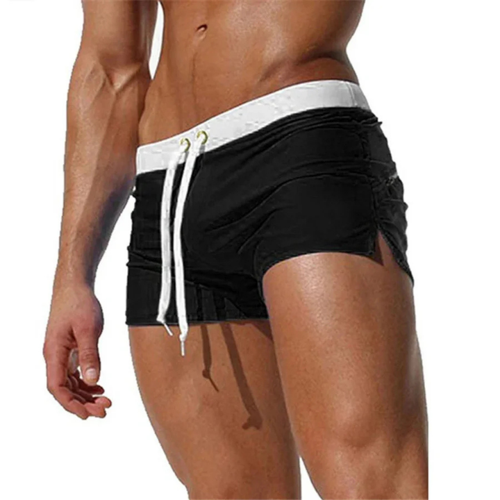Men's Water Resistant Athletic Swim Trunks - Elastic Waist Beach Shorts