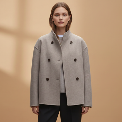 Ladies Classic Collar Button Front Jacket