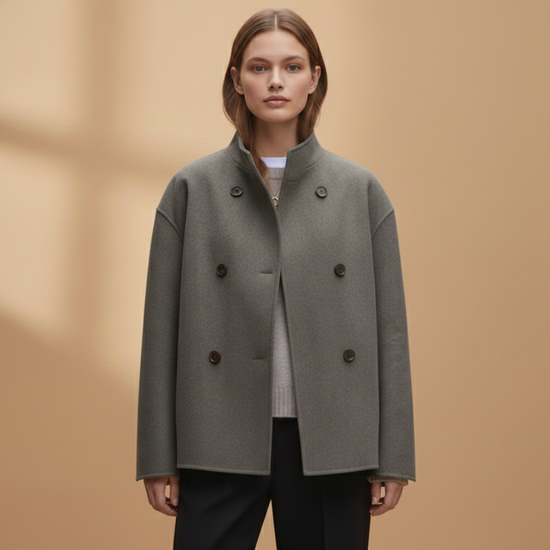 Ladies Classic Collar Button Front Jacket