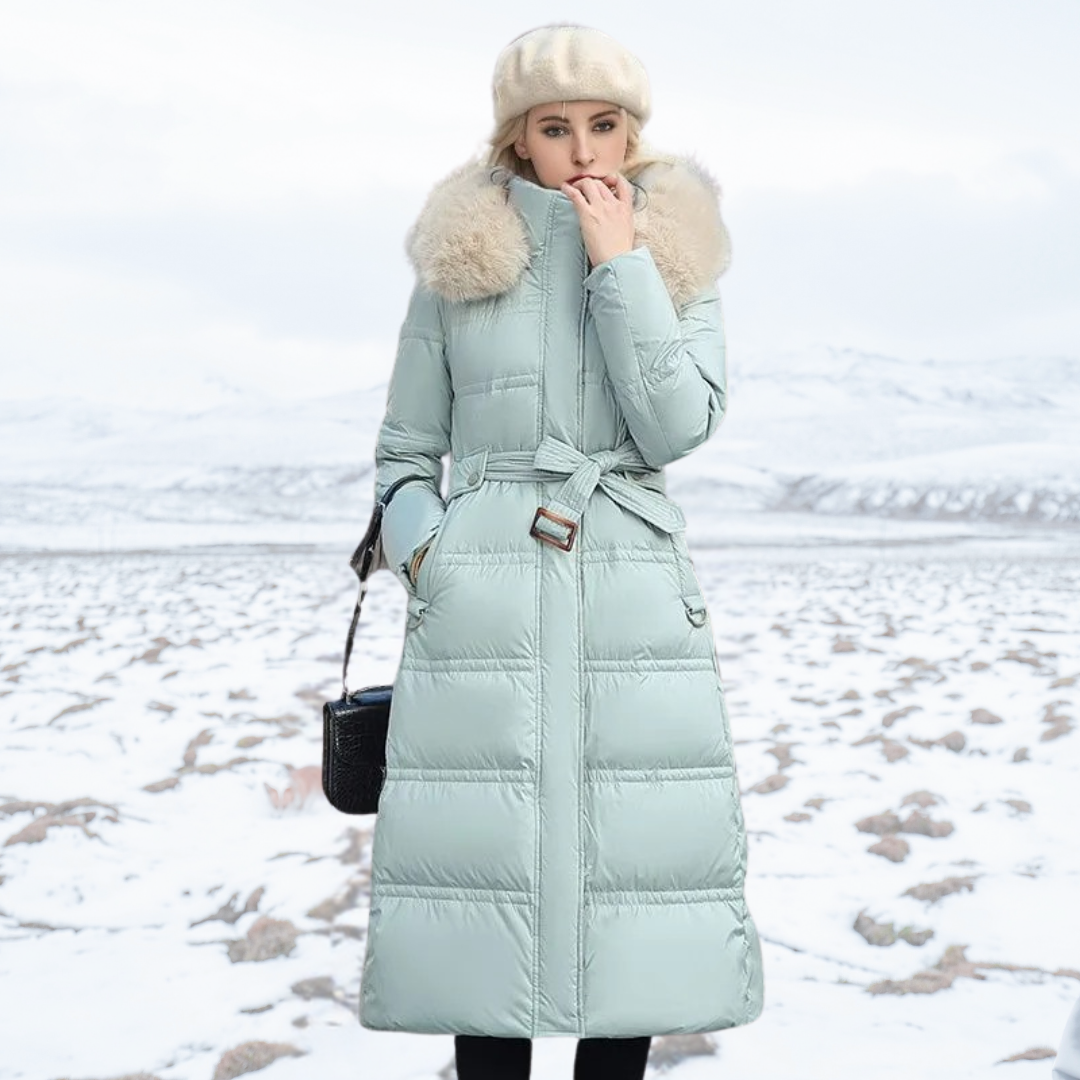 Warm Women's Down Filled Jacket with Adjustable Waist