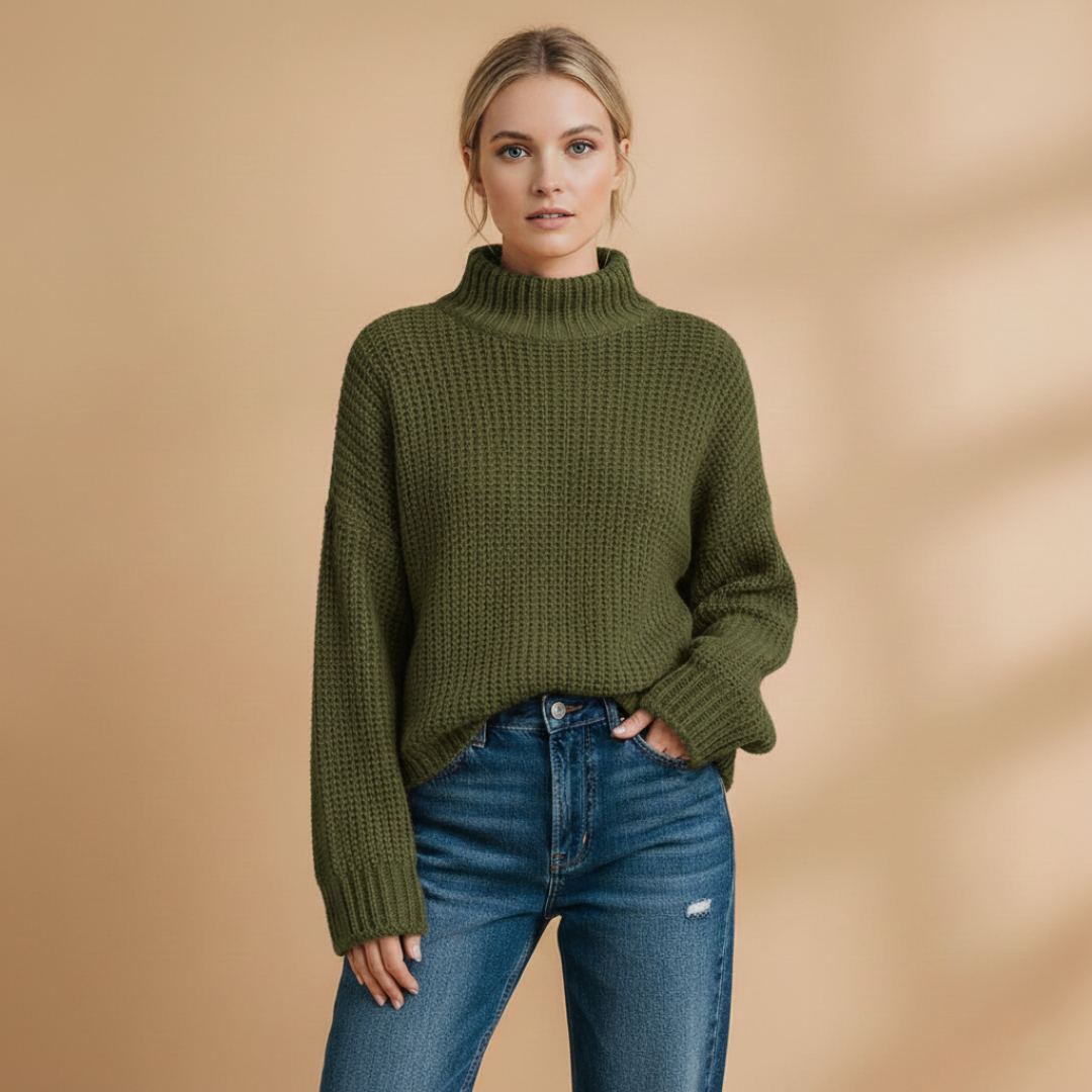Classic Crew Neck Winter Sweater for Women