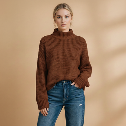 Classic Crew Neck Winter Sweater for Women