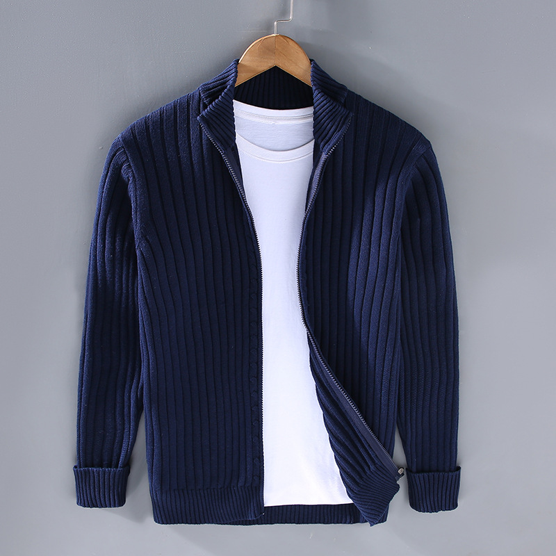 Stylish Men's Crew Neck Cardigan Sweater