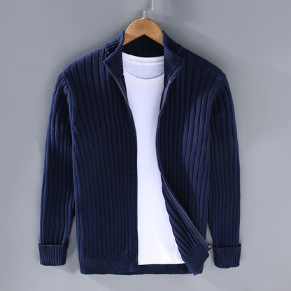 Stylish Men's Crew Neck Cardigan Sweater