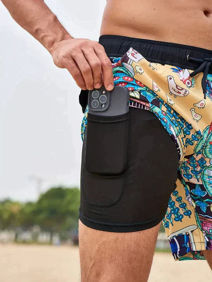 Moisture Wicking Athletic Swim Trunks for Men