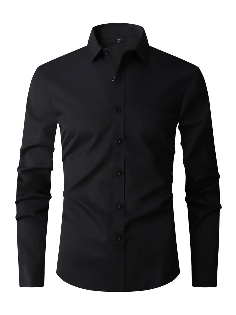 Relaxed Fit Mens Long Sleeve Dress Shirt
