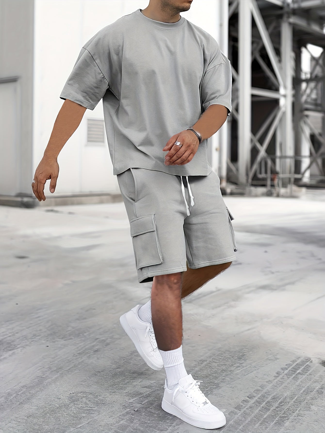 Relaxed Fit Tee and Shorts Combo for Men - ModishWorld