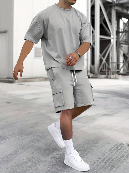 Relaxed Fit Tee and Shorts Combo for Men - ModishWorld