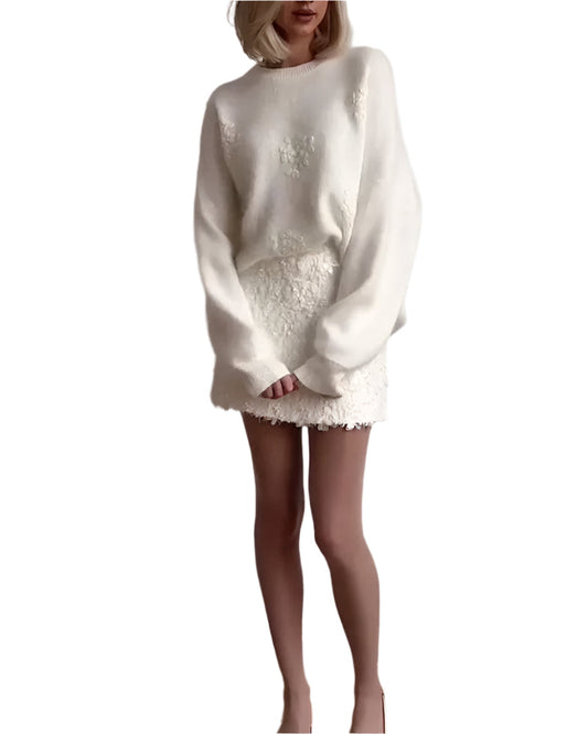 Women's Pretty Floral Crew Neck Sweater - ModishWorld