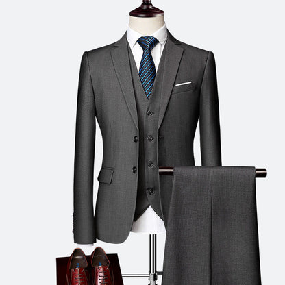 Classic Tailored 3-Piece Groom Suit Set for Men