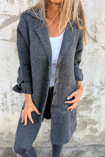 Classic Solid Color Short Trench Coat for Ladies