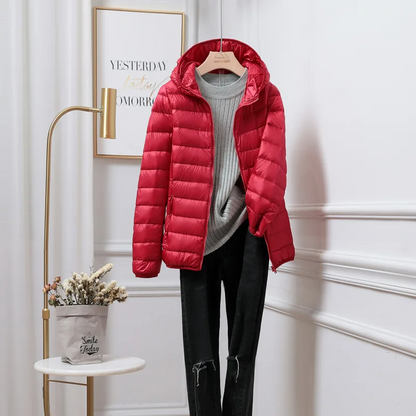 Warm Women's Down Hooded Coat