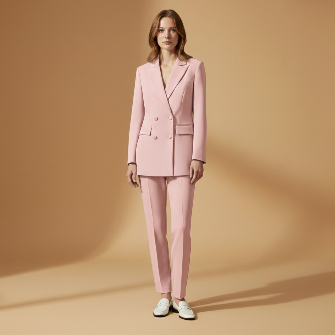 Classic 2 Piece Women's Suit Set with Peak Lapel