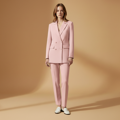 Classic 2 Piece Women's Suit Set with Peak Lapel