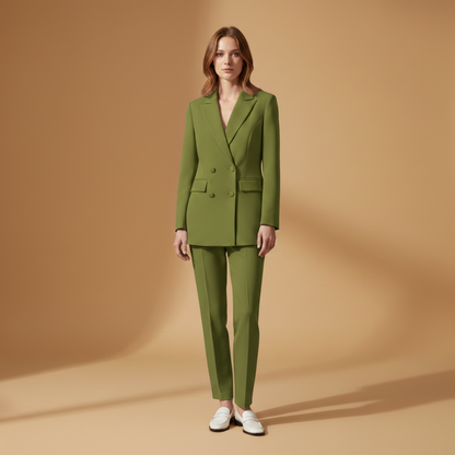 Classic 2 Piece Women's Suit Set with Peak Lapel