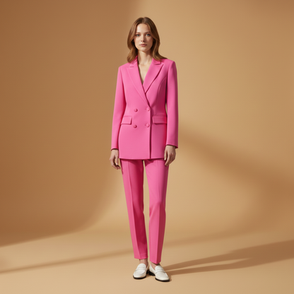 Classic 2 Piece Women's Suit Set with Peak Lapel