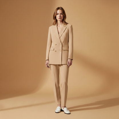 Classic 2 Piece Women's Suit Set with Peak Lapel