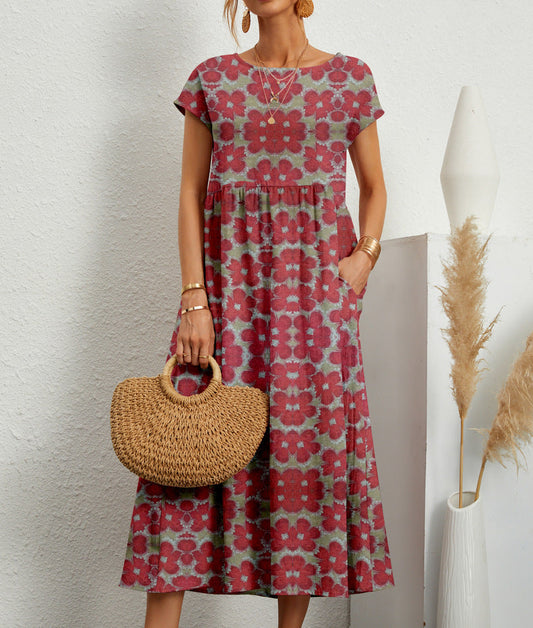 Comfortable Floral Midi Dress for Women - ModishWorld