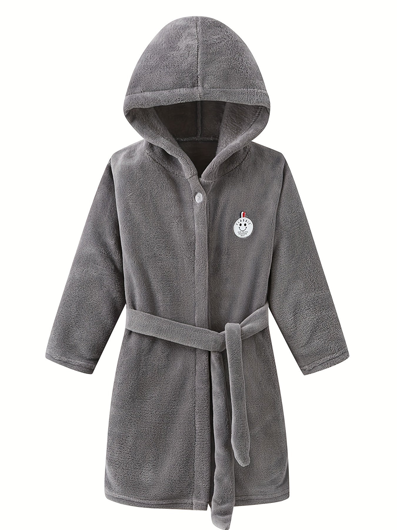 Children's Hooded Robe with Button Front