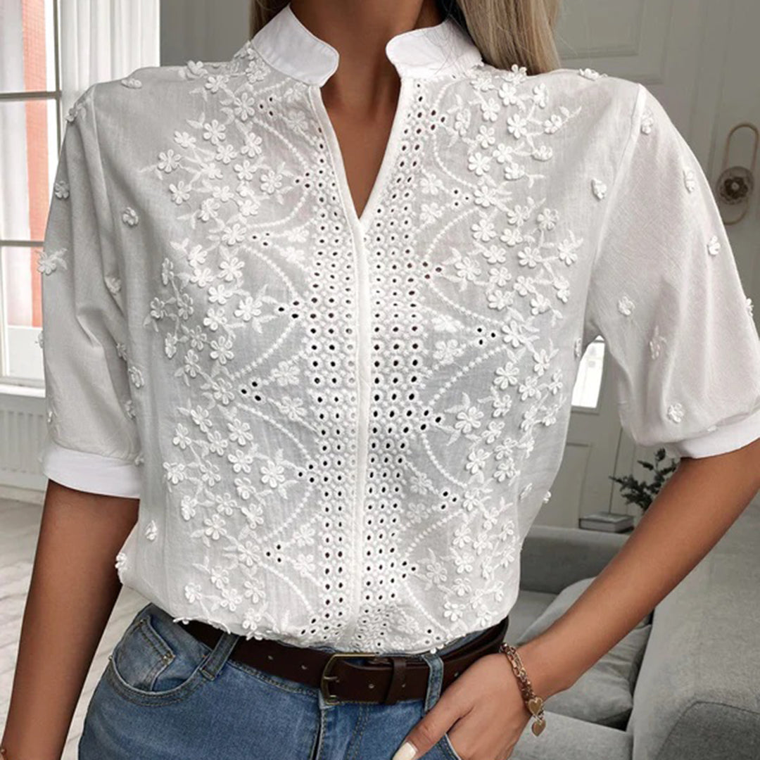 Elegant Classic White Ladies Blouse - ModishWorld