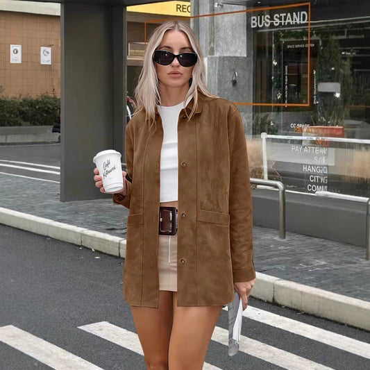 Chic Ladies Button Front Coat - Modish World