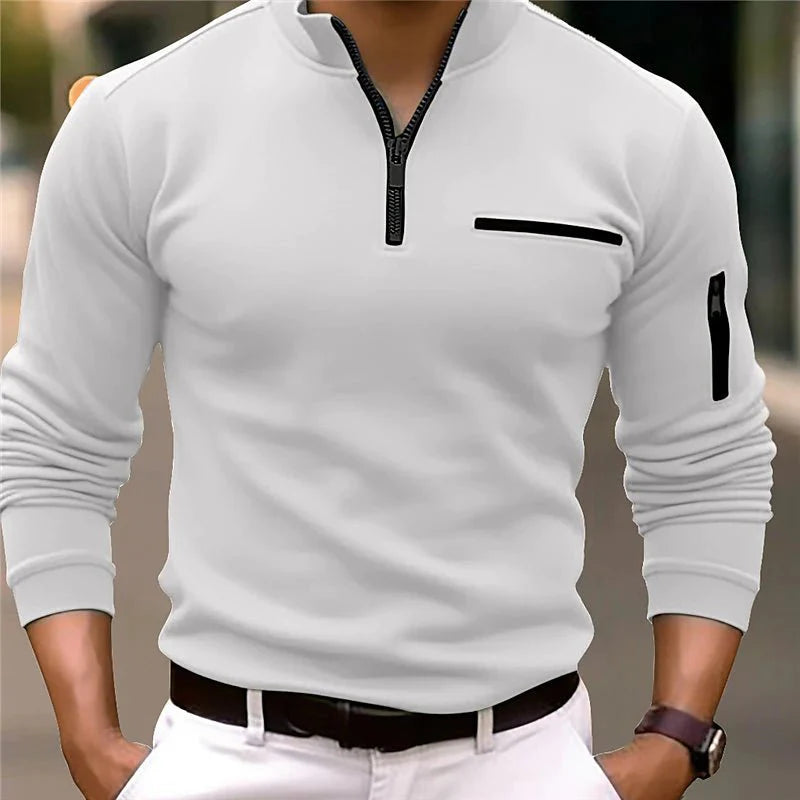 Casual Men's Quarter Zip Fleece Shirt